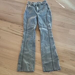 Free People We the Free-Y2K Boho Raw Hem Seamed Jeans-Size 25